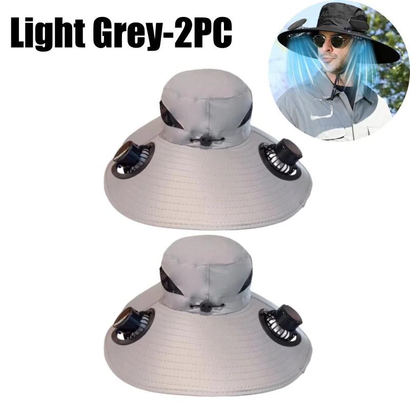 Quick Dry Bucket Hat with Solar Powered Fan USB Charging Sun Hat for Men Outdoor Hiking Camping Fishing Cooling Wear