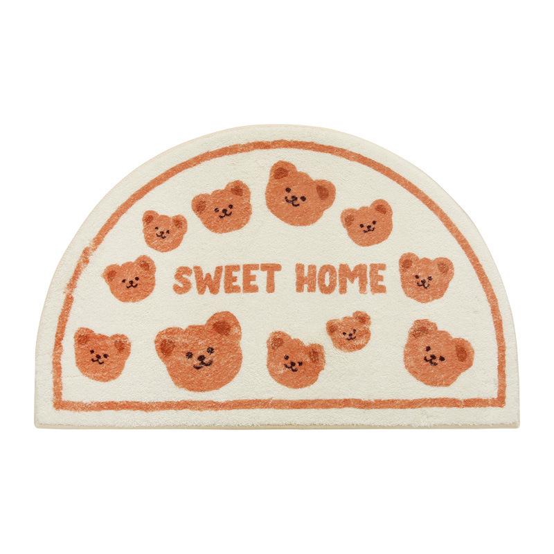 Cute cartoon imitation cashmere carpet Bathroom bathroom absorbent household ins entry foot mat bedroom carpet