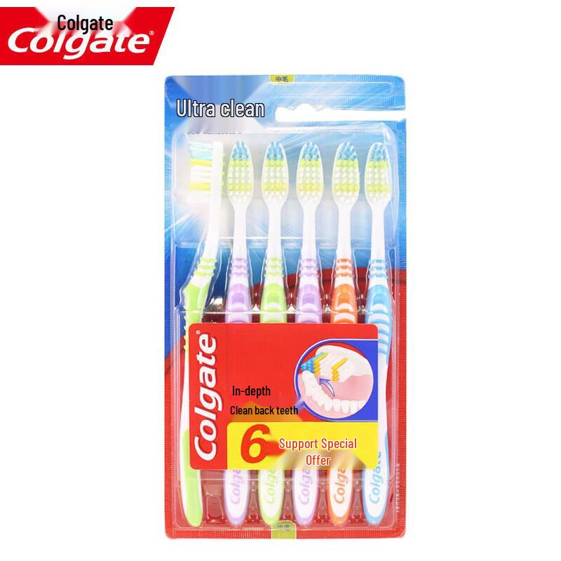 

Colgate Super Clean Toothbrush, Medium Bristles, 6-Pack