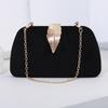 New fashion temperament dinner bag velvet metal leaf dress with banquet clutch bag small square bag women