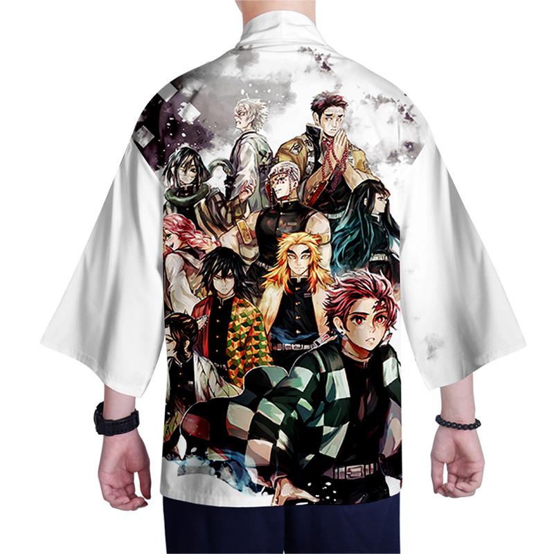 Demon Anime Slayer Kimetsu No Yaiba Cosplay Loose Haori Kimono Robes Coat Tops