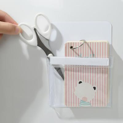 Magnetische Aufbewahrungstasche, transparent, ohne Bohren, abnehmbar, robust, Kühlschrank, Mikrowelle, seitlicher Aufbewahrungsbehälter, Organizer, Halter, Küchenbedarf