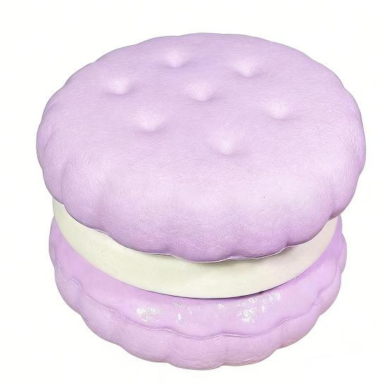 

2.7 Inch Slow Rising Toy Super Soft Cookie-Shaped Squeeze Toy Realistic 3 Layers Sandwich Cookie Stress Relief Decompression Toy for Kids фіолетовий