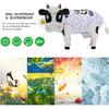 DULRLLY Solar Cow Lights Outdoor Solar Lamp, Resin Cow Figurine with LED Solar Light, Animal Shaped Color Changing Solar Garden Lights for Farm Patio
