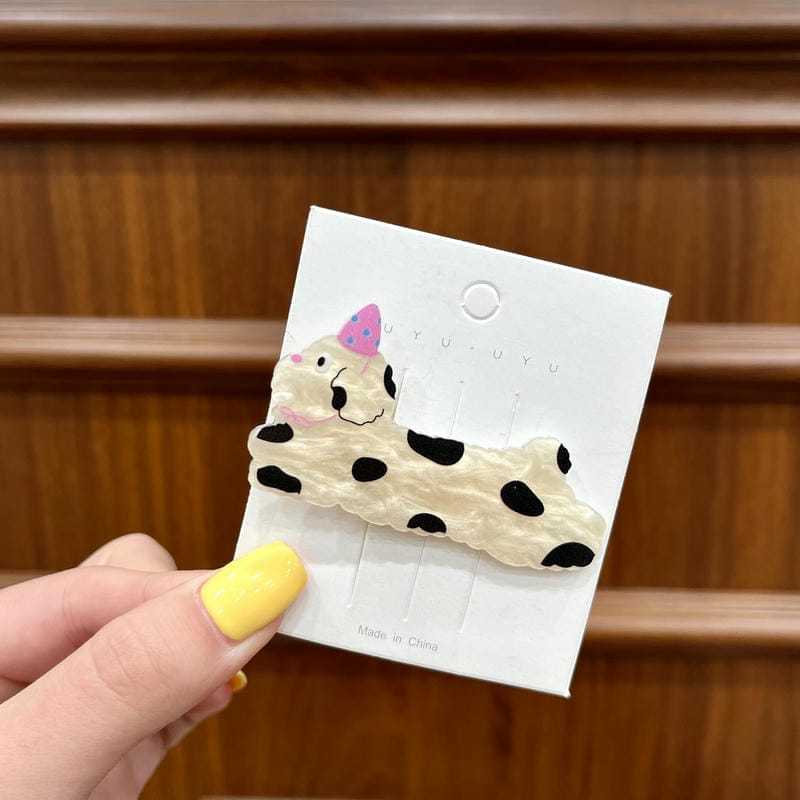 1PC Cute Cartoon Puppy Cat Hairpin Female Side Clip Ins Headgear Hair Accessories High-end Duckbill Clip Summer Hairpin