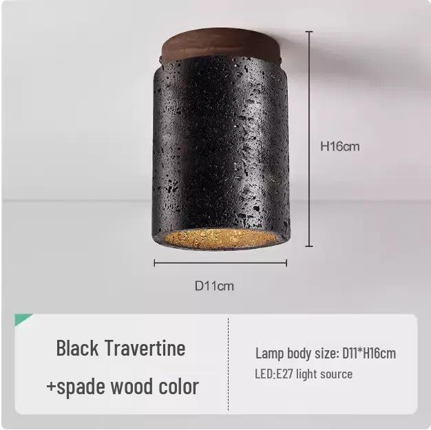 Japanische Wabi-Sabi Gelber Höhlenstein Deckenleuchte für Eingangsbereich oder Balkon