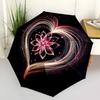 1pc Heart Bloom Automatic Folding Umbrella - Compact 8-Rib Design, Durable Plastic & Iron, Lightweight for Outdoor Daily Use240