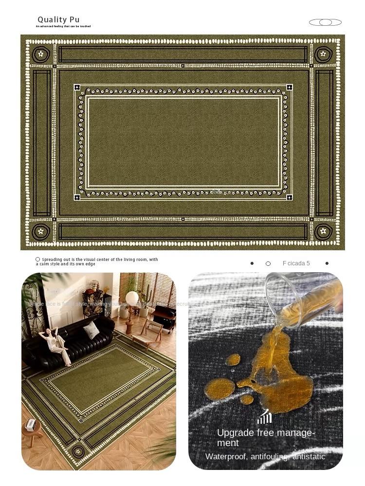 Antique Living Room Circle Velvet Carpet Sofa Coffee Table Non-Slip and Dirt Cushion Soft Carpet For Household Decoration