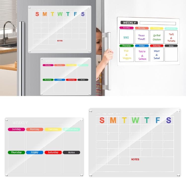 Stylish Acrylic Memo Pad with Magnet Durable Fridge Reminder Whiteboard for Home