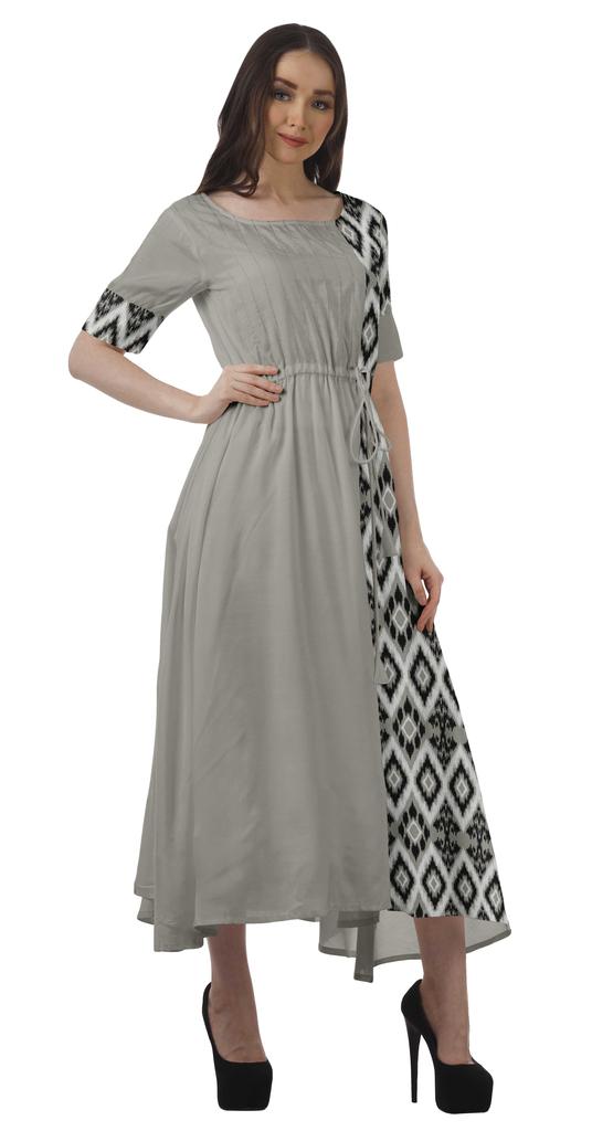 Moomaya Sukienka z krótkim rękawem, wizytowa, wiskozowa santoon, z dekoltem scoop dla