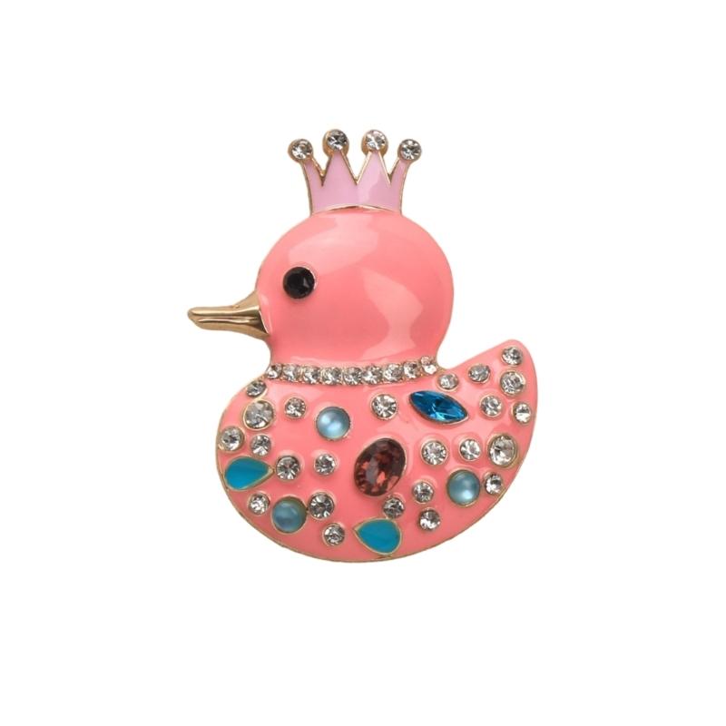 Sparkling Crystal Duck Brooch Rhinestones Decoration Lapel Pin Lightweight Jewelry for Fashionable Occasions Wear