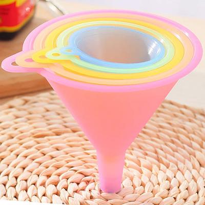 Candy Color Plastic Funnel Set 5 Pack Food Grade Kitchen Dispenser Colorful Soy Sauce Funnel