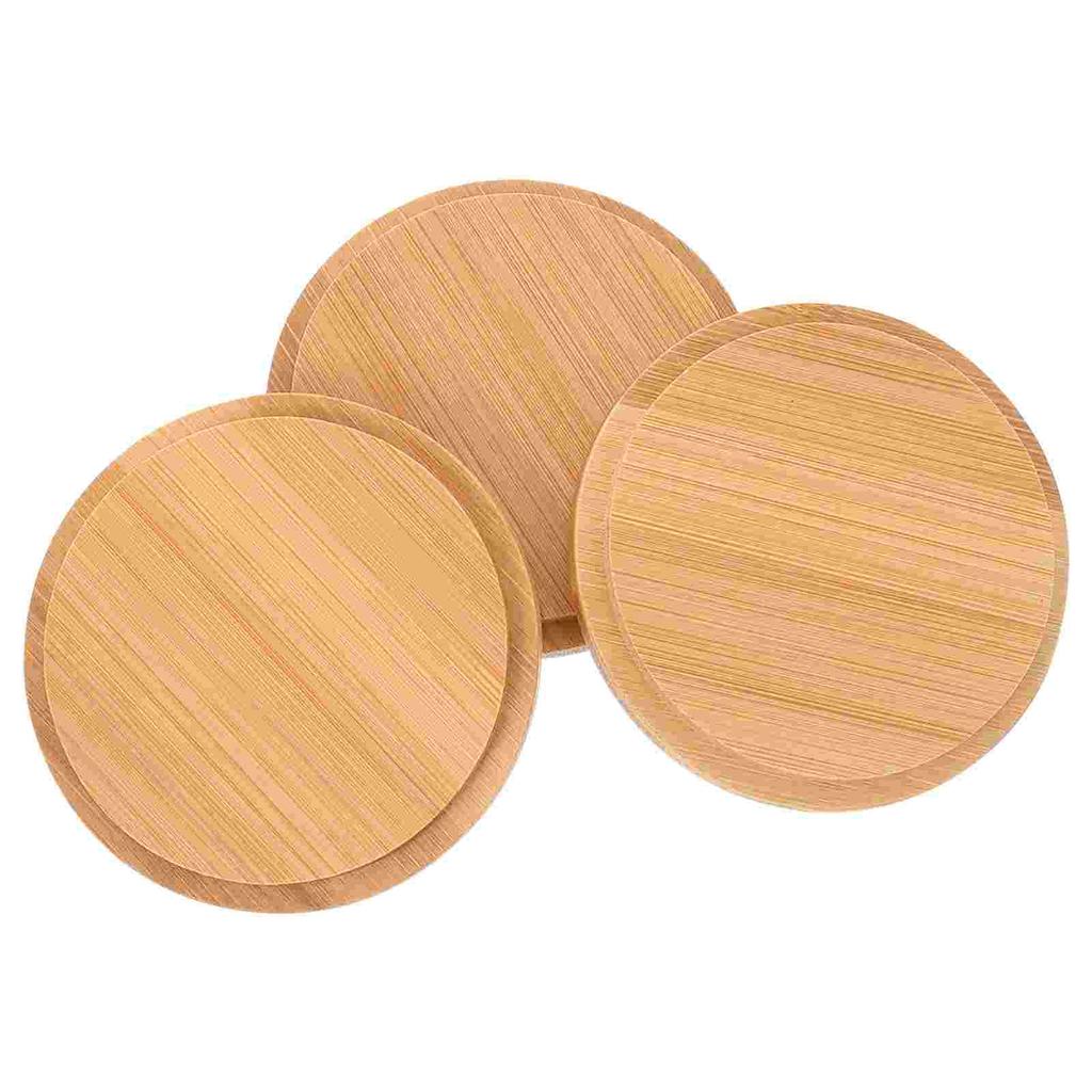 3 Pcs Water Cup Bamboo Lid Suitable for All Cups Insulation Covers Lids Drink Household Practical Fresh-keeping
