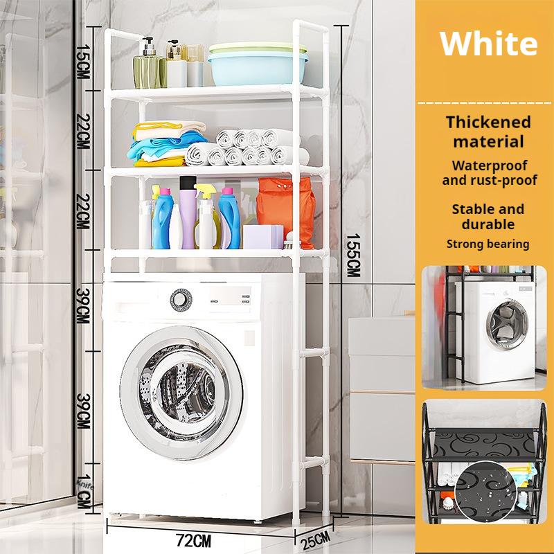 Floor-standing Toilet Storage Rack Bathroom Storage Shelf Non-porous Washing Machine Rack Multi-layer Kitchen Shelf Save Space