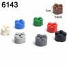 46Pcs MOC Parts Round Bricks Cylinder 2x2 with Axle Hole Thick Building Blocks Particles DIY Technical Toys Compatible with 6143