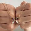 2023 Purple Diamond White Diamond Butterfly Necklace Set of 2 Gold Double Chain Deluxe Gift Accessories Girls Cute Magnetic Couple Wedding Necklace