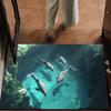 3D Optical Illusion Rug Realistic Pond Fish Door Mat Absorbent Entrance Rug Deep Sea Floor Mat
