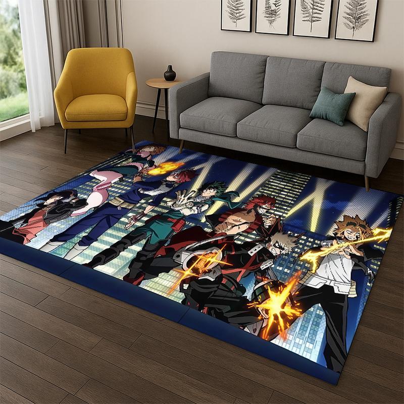 My Hero Academia Deku Bakugou Cartoon Anime Carpet Rug for Bedroom Living Room Sofa Doormat Home Decor,Kid Area Rug Non-slip