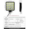 1pcs 48W Car LED Bar Worklight MINI 16SMD Round Square Work Light 12V Auto Light Fog Lamp Off Road for ATV SUV Spotlight