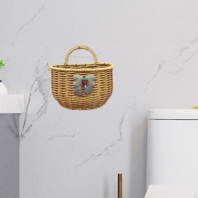 Hanging Basket for Storage, Imitation Rattan Organizer Toys Snacks Keys