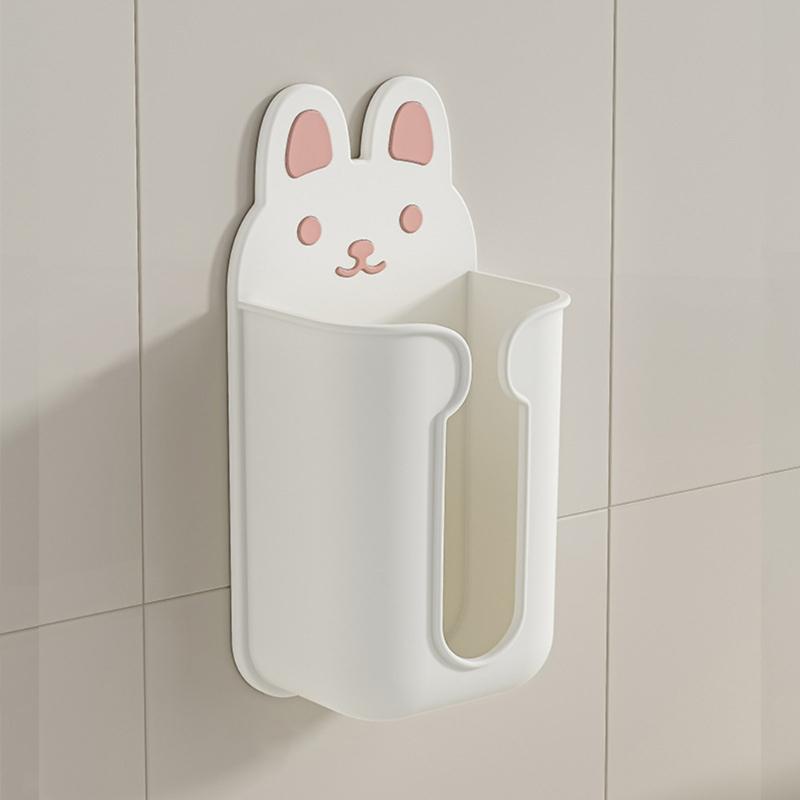 Cartoon Tissue Box Wall Mounted Napkin Paper Rack Towel Napkin Container Bathroom Adhesive Paper Dispenser Organizer