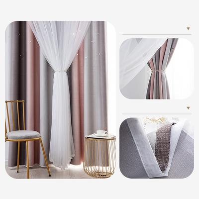 Gradient Hollow Star Curtain Tieniace Záclonové látky Spálňa Záclonová priadza