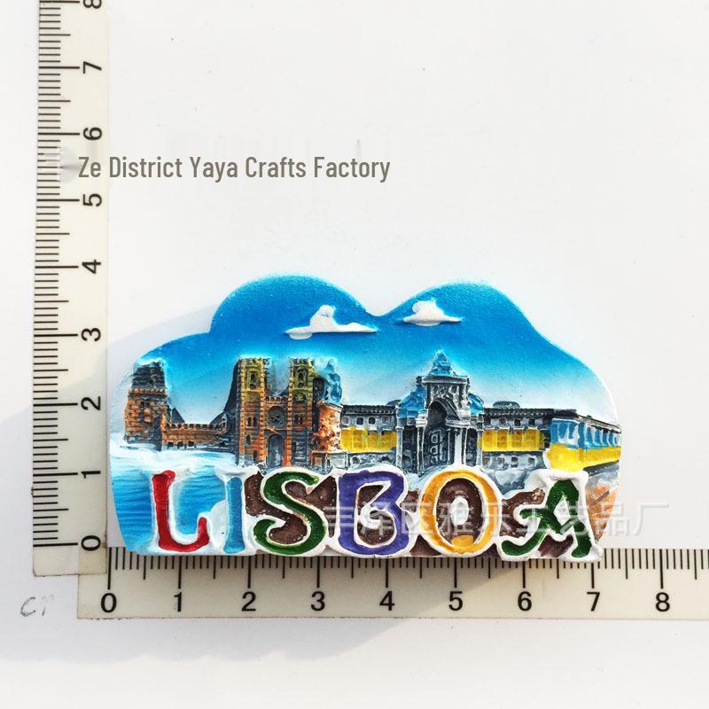 Hand-Painted Resin Magnetic Souvenir Stickers from Portugal