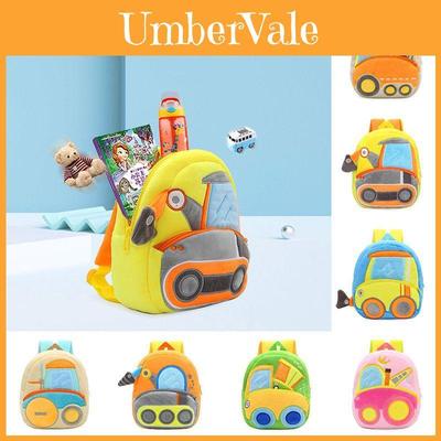 Mochila de Pelúcia Adorável para Crianças com Design de Escavadeira de Desenho Animado para Crianças Pequenas e Jardim de Infância