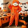 Coral Velvet Loungewear Big Mouth Creature Onesie Pajamas Halloween Pumpkin Fleece Soft Unisex Pajama