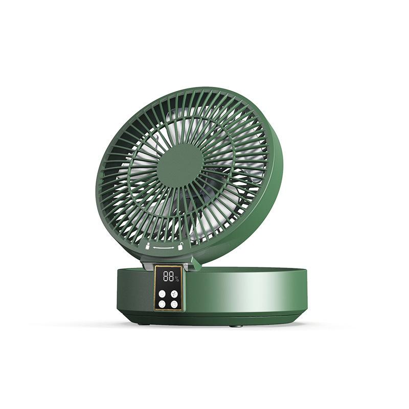 Remote-controlled USB Desktop Air Cooler with Timer and Night Light Functions Foldable 120° Automatic Rotation 3-Speed Fan