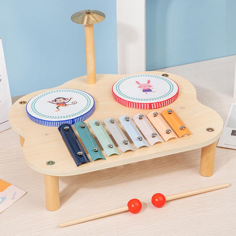 Wooden Percussion Kit Drum Baby Music Sense Training Simulation Jazz Drum Orff Percussion Instrument Toy