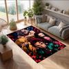 Soft Crystal Velvet Floor Rug,Demon Slayer Anti Slip Decorative Carpet, Plush Area Mat For Indoor Home Decoration