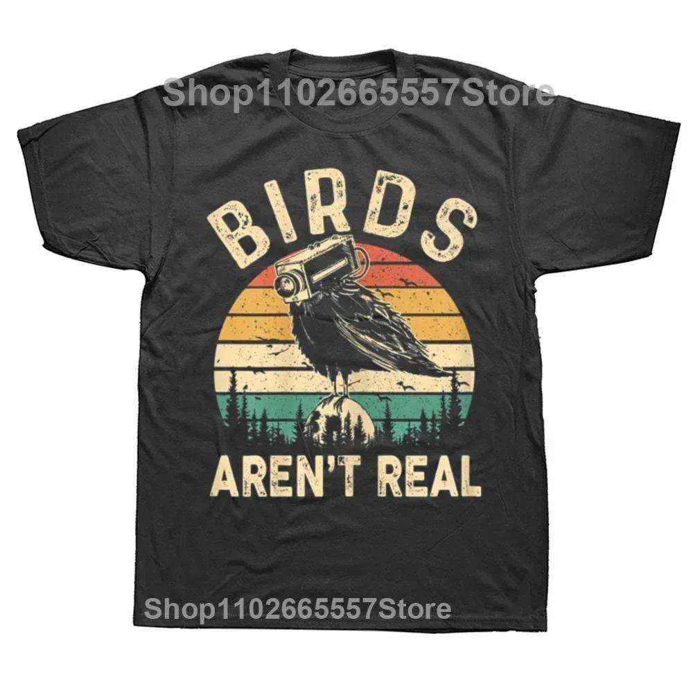 Funny Retro Vintage Birds Aren't Real T Shirts Summer Style Graphic Cotton Streetwear Short Sleeve Birthday Gifts T-shirt Unisex