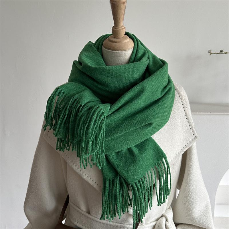 Autumn And Winter  Cashmere Scarf For Women, Solid Color Warm Shawl, Fashion Tassel Scarf, Versatile Scarf