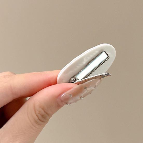 4 Stück Mädchen Haarspangen Anti-Rutsch-Zähne Wassertropfenform Haarspangen für abgebrochenes Haar und Pony Haarspangen Macaron-Farbe Glänzendes Harz Leichte Haaraccessoires