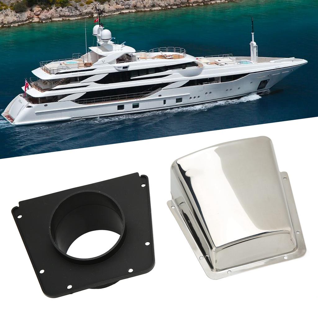 Boat Vent Cover Boat Cowl Vent Marine Vent Cover 304 Stainless Steel with Nylon Base Moisture Proof for Boats Yachts Accessory