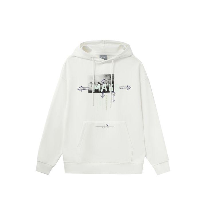 

LiNing Пуловер с тематическим принтом CF Топы унисекс Off-White AWDRD66-1 M