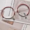 Benmingnian Red Rope Bracelet with Silver Bead & Bell Pendant - Women's Hand-Woven Anklet for Peace and Fortune