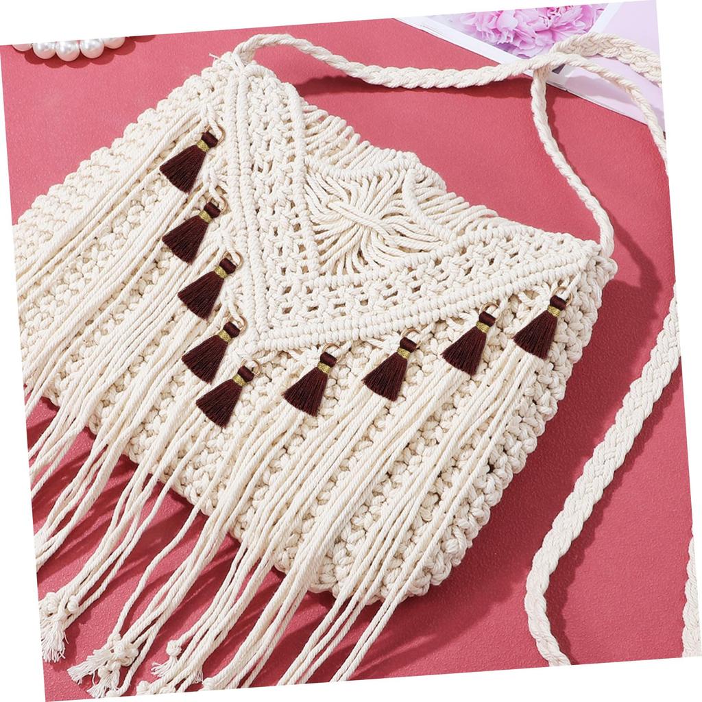 OUNONA 50-Piece Mini Tassel Set with Rings for Keychains, Handmade Charms, Fringe Parts, and Small Decorative Parts for Jewelry Making