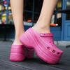 10cm Summer Women Clogs Quick Dry Garden Shoes Female Beach Sandals Antiskid Home Slippers Thick Sole Increased Flip Flops Sandals for