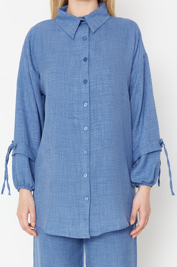 Women's Fashion New Hijab Bottom-Top Set Stone Linen Look Woven Bottom-Top Set