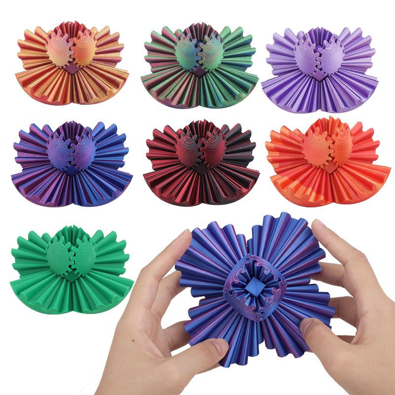 3D Printed Gear Ball Spin Ball Decompression Gear Ball Fingertip Relieve Anxiety Rotating Toy Home Decoration Ball Gift