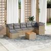 VidaXL Garden Lounge Set with Cushions 8 Pcs Beige Braided Resin 3223756