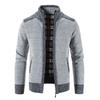 Zipper Closure Men Cardigan with Pocket Polyester Precisely Detail Men Sweater for Dating Wear