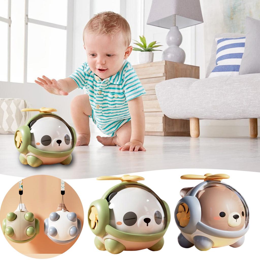 Roztomilá kreslená helikoptéra Roztomilá 0-3letá píšťalka Spinning Baby Hračka Rodič-dítě Interaktivní logická hra