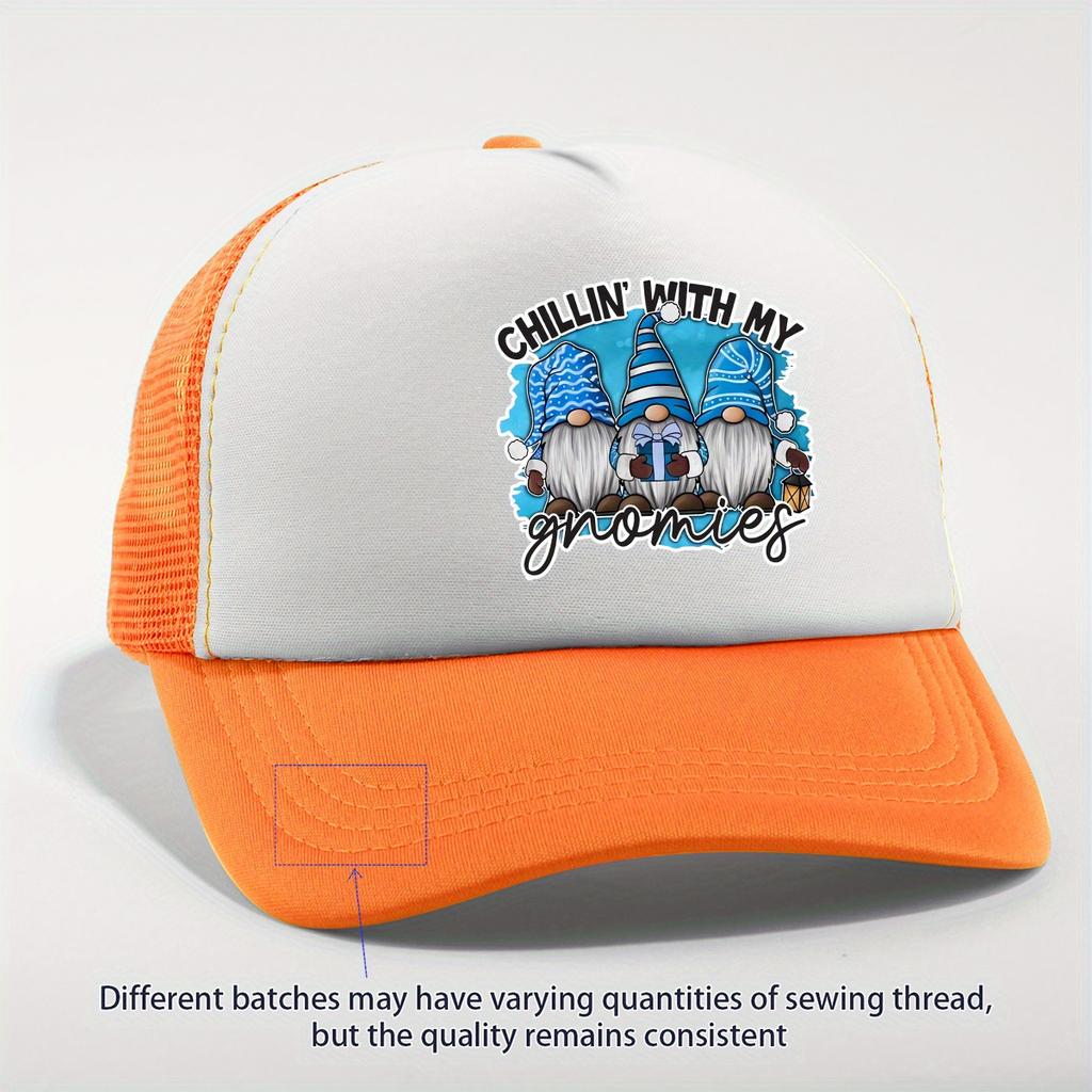 V klidu s mými gnómy Vánoční gnómové Trucker kšiltovka Nastavitelná prodyšná síťovaná baseballová čepice pro běžné nošení