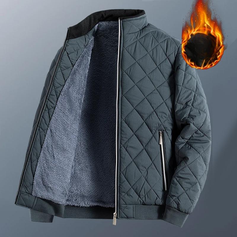 Men's Winter Thick Coat Men's Velvet Jacket with Cotton Jacket for Warmth and Casual Wear