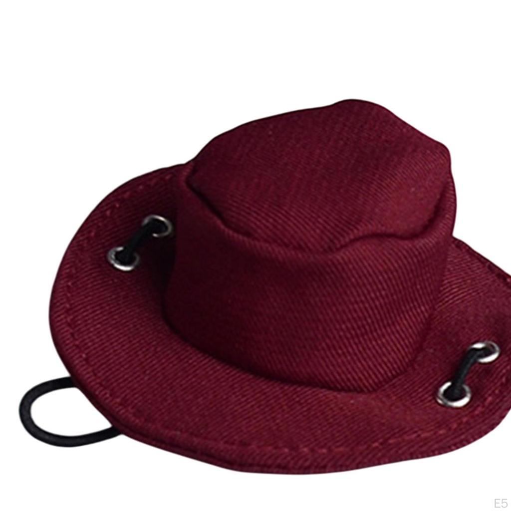 1/12 Mini Cowboy Hat Action Figure Props Model Doll Toy Western Decorative