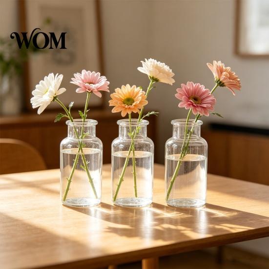 Multi-purpose Plant Container Small Vases for Flowers, Mini Clear Glass Bud Vases, Unique Artistic Vase Flower Wedding Table Centerpiece Home
