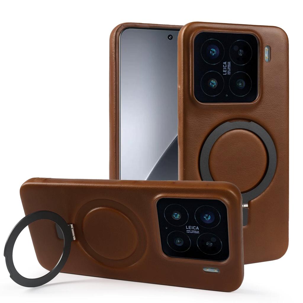 Gewachste Lederhülle für Xiaomi 15 Ultra 17 Pro Max 14 13T Pro Business Vintage Schlank Passend Magnetischer Ständer Vollständiger Körperschutz Stoßfest